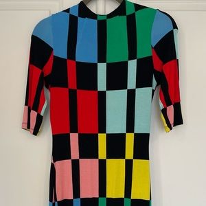 Alice and Olivia Color block sheath midi dress